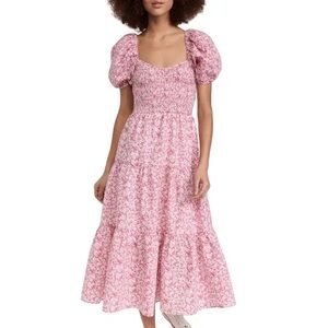 Floral Pink Puff Sleeve Dress